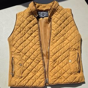 Chocolate Quilted Vest in Warm Yellow